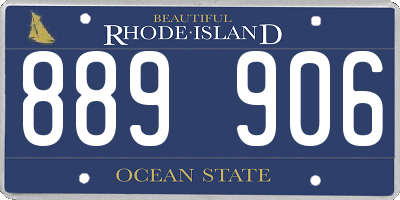 RI license plate 889906