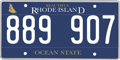 RI license plate 889907