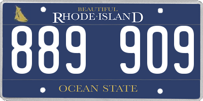 RI license plate 889909