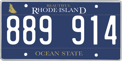 RI license plate 889914