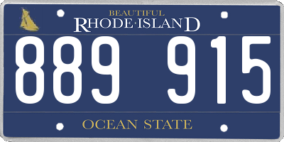 RI license plate 889915