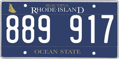 RI license plate 889917