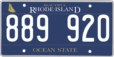 RI license plate 889920
