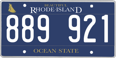 RI license plate 889921