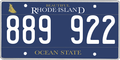 RI license plate 889922