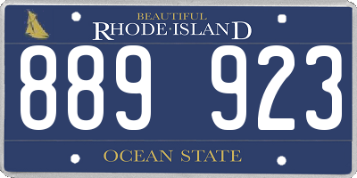 RI license plate 889923