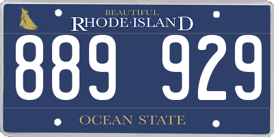 RI license plate 889929