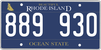RI license plate 889930