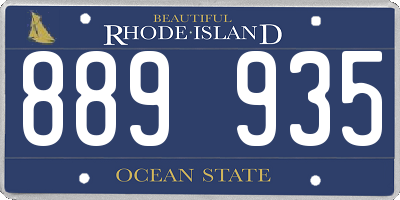RI license plate 889935