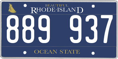 RI license plate 889937