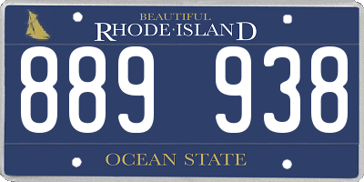 RI license plate 889938