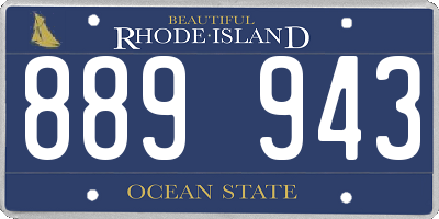 RI license plate 889943