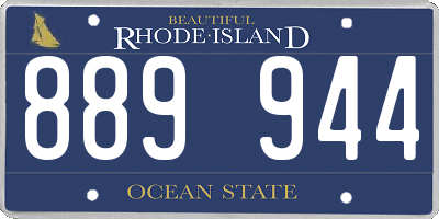 RI license plate 889944