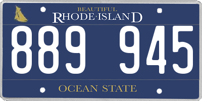 RI license plate 889945