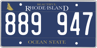 RI license plate 889947