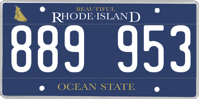 RI license plate 889953