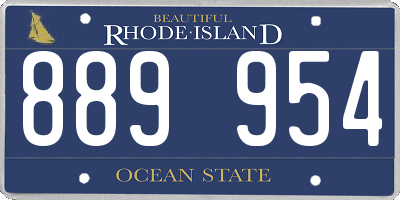 RI license plate 889954