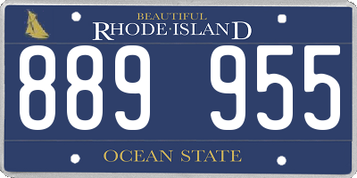 RI license plate 889955