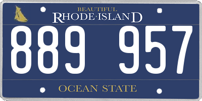 RI license plate 889957