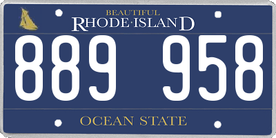 RI license plate 889958