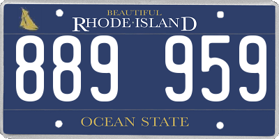 RI license plate 889959
