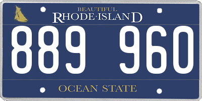 RI license plate 889960