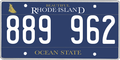 RI license plate 889962