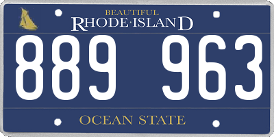 RI license plate 889963