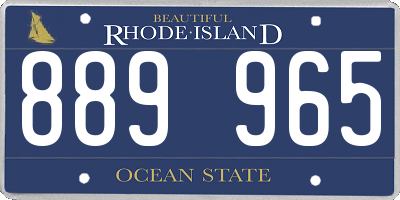 RI license plate 889965
