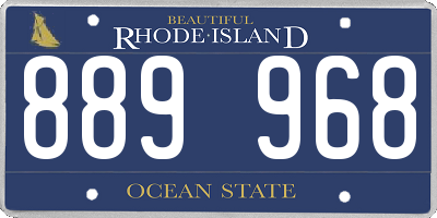 RI license plate 889968