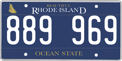 RI license plate 889969