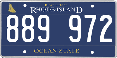 RI license plate 889972