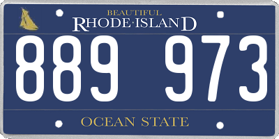 RI license plate 889973
