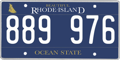 RI license plate 889976