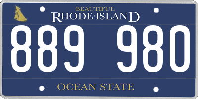 RI license plate 889980