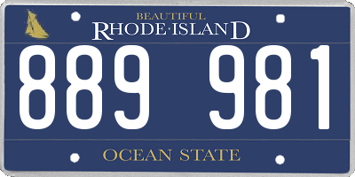 RI license plate 889981