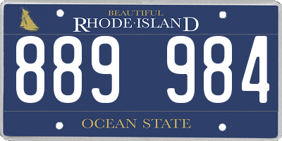 RI license plate 889984