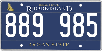 RI license plate 889985