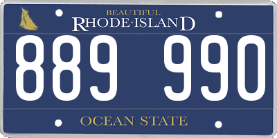 RI license plate 889990