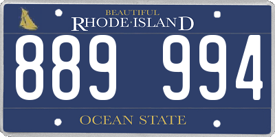 RI license plate 889994