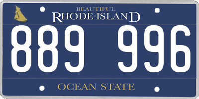RI license plate 889996