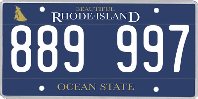 RI license plate 889997