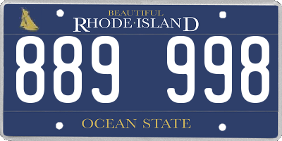 RI license plate 889998