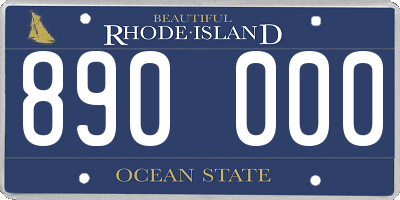 RI license plate 890000