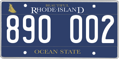 RI license plate 890002