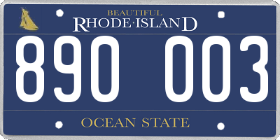 RI license plate 890003