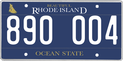 RI license plate 890004