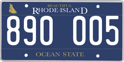RI license plate 890005
