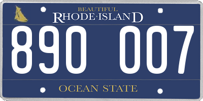 RI license plate 890007