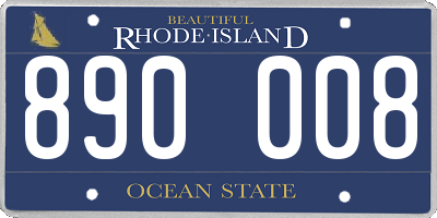 RI license plate 890008